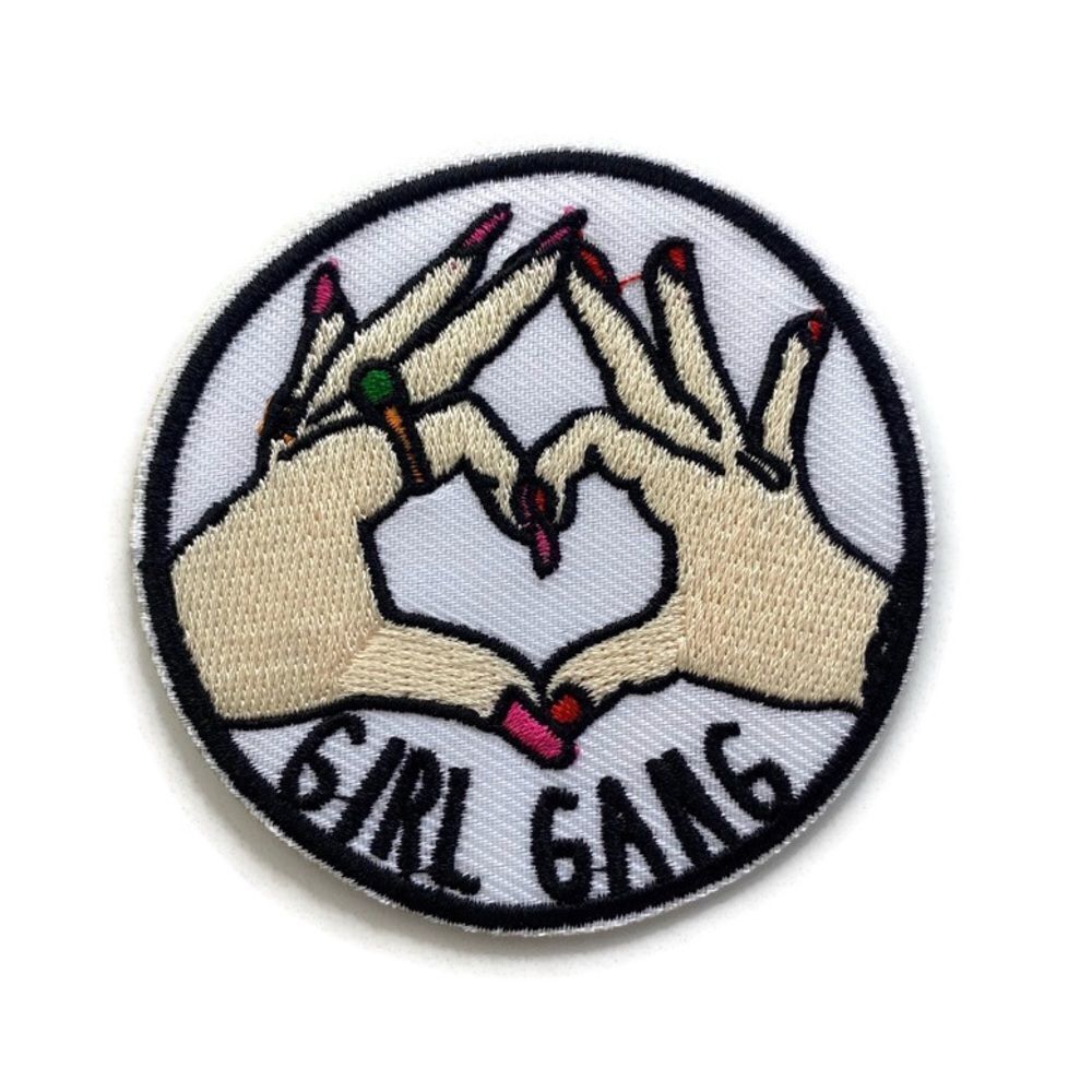 Girl Gang Love Heart Sign Embroidered Patch